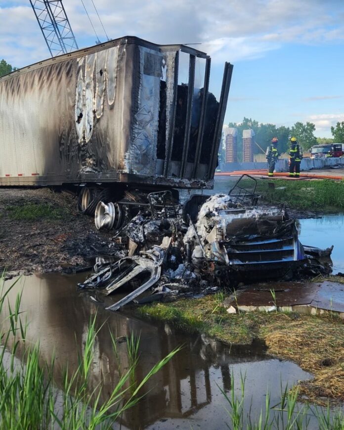 Trucker rescues fellow truck driver from fiery crash on Wisconsin interstate