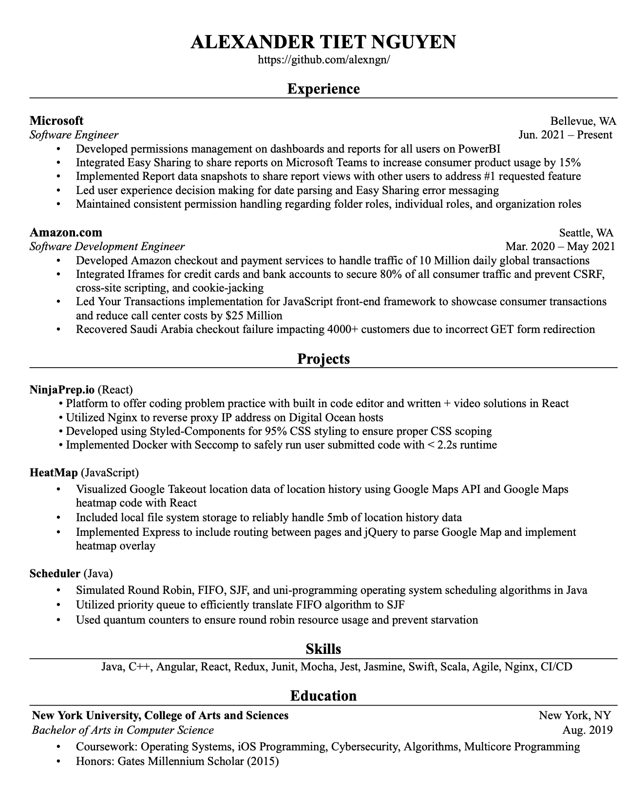 The resume that got a software engineer a $300,000 job at Google.