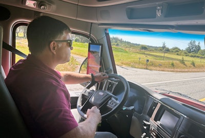 Jason Cannon driving a truck