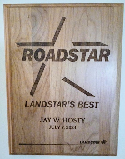 Jay Hosty Roadstar plaque