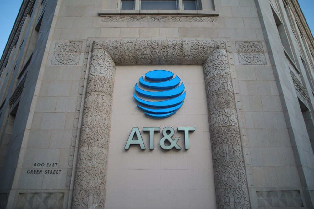 The AT&T logo atop one of its office buildings.