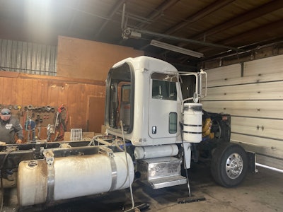 Scott Huber's 2006 Peterbilt 379 during rebuild