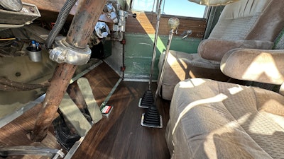 Interior of Shawn Wright's 1968 Peterbilt 358A
