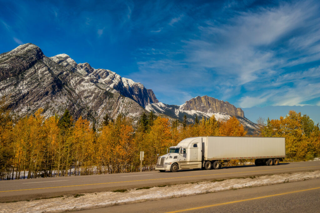 Truck in Rocky Mountains